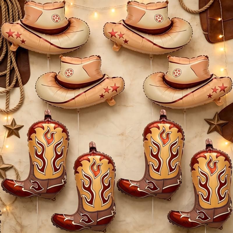 Cross-border Western Cowboy Aluminum Film Balloon Boots Cowboy Hat Horse Theme Party Decoration Amazon Hot Selling Balloons