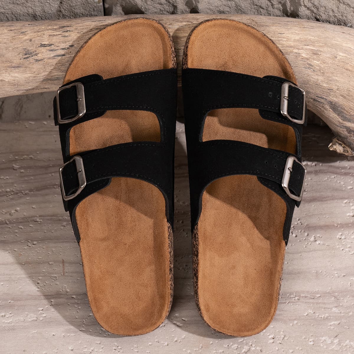 New Export Style Men's Sandals with Buckle, Men's Suede Casual Beach Birkenstock Sandals, Summer Women's Shoes, Summer Single Shoes for Women