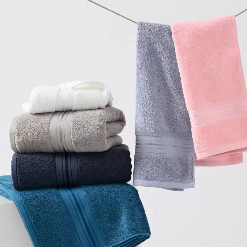 Cotton Solid Color Adult Towel Set, Bath Towel, Square Towel, Three-Piece Set, Six-Piece Set, 70*150, Extra Large and Wide Bath Towel