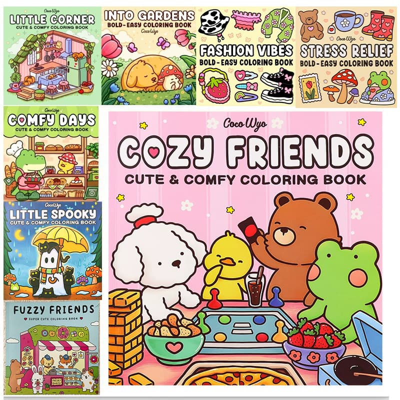 Adolescent Comfortable Cute Coloring Book Adult And Teenage Coloring Book Warm Scene Filling in Color Picture Book