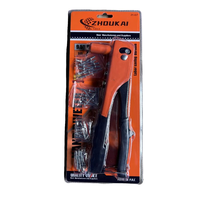 Manual rivet gun, single rivet gun, rivet gun with double rivet box, manual rivet gun with 40mm rivet head.