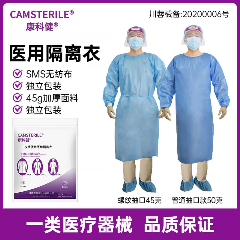Concojian Disposable Medical Isolation Gown SMS Non-woven Reverse Wear Isolation Suit