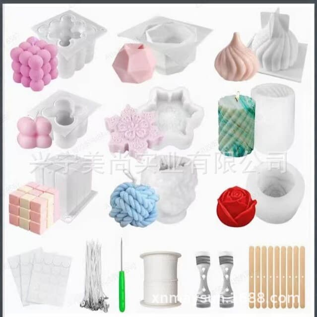 132-Piece DIY Candle Decoration Silicone Mold Set for Aromatherapy Plaster Resin Mirror Swirl Epoxy Molds