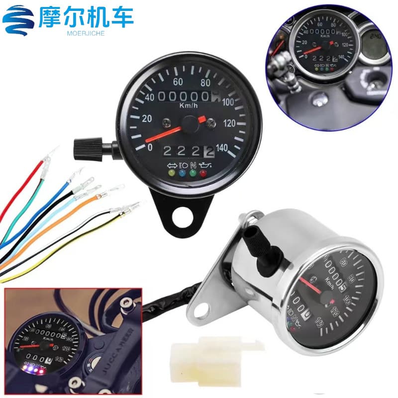 Xinyuan 400 Youxia Tianjun CG125 Kilometer Meter, Retro Motorcycle Modification Dual Trip Odometer 140km/h