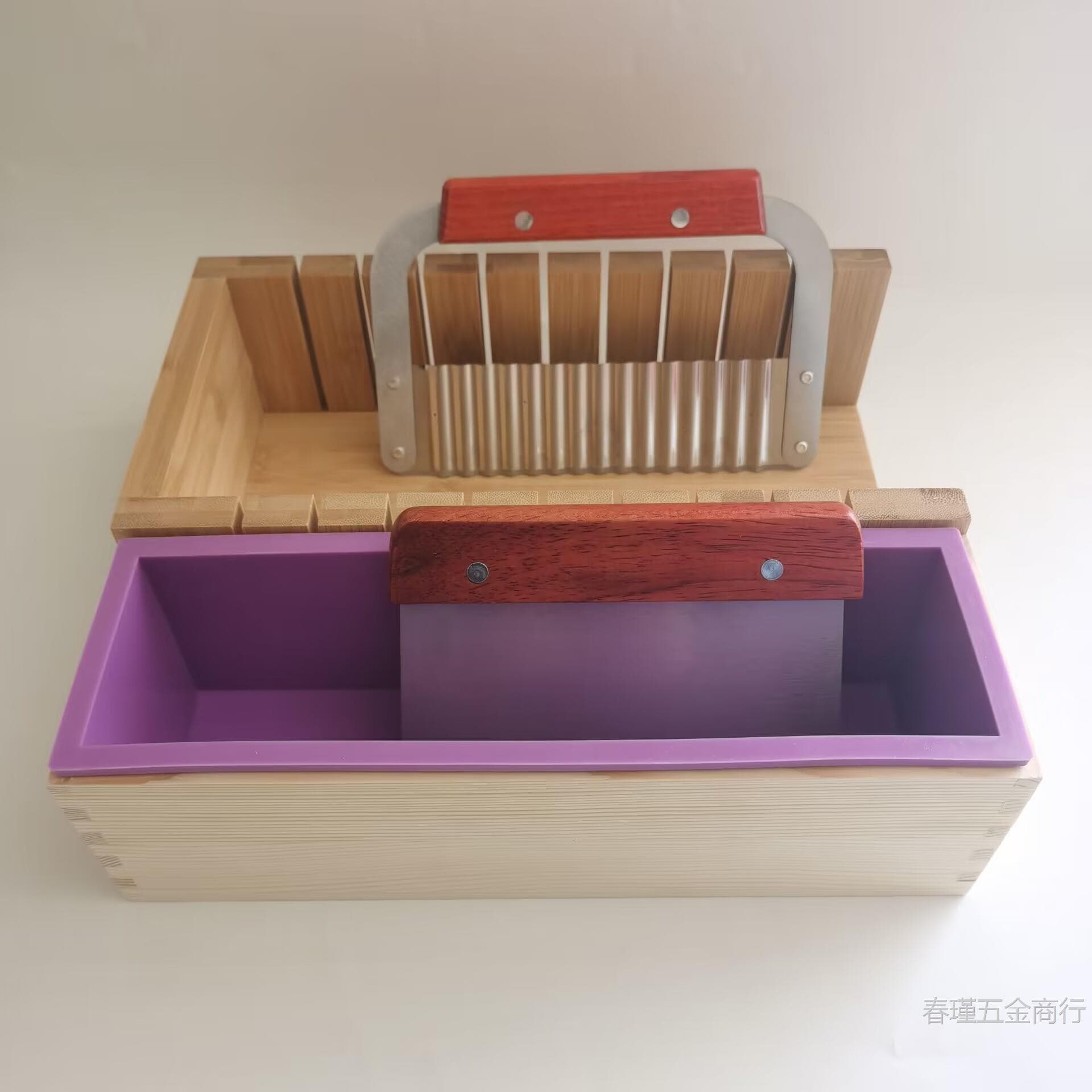 Soap Cutter Wooden Soap Base Soap Mold Silicone Mold Flat and Wave Cutter Set Handmade Soap DIY Tool