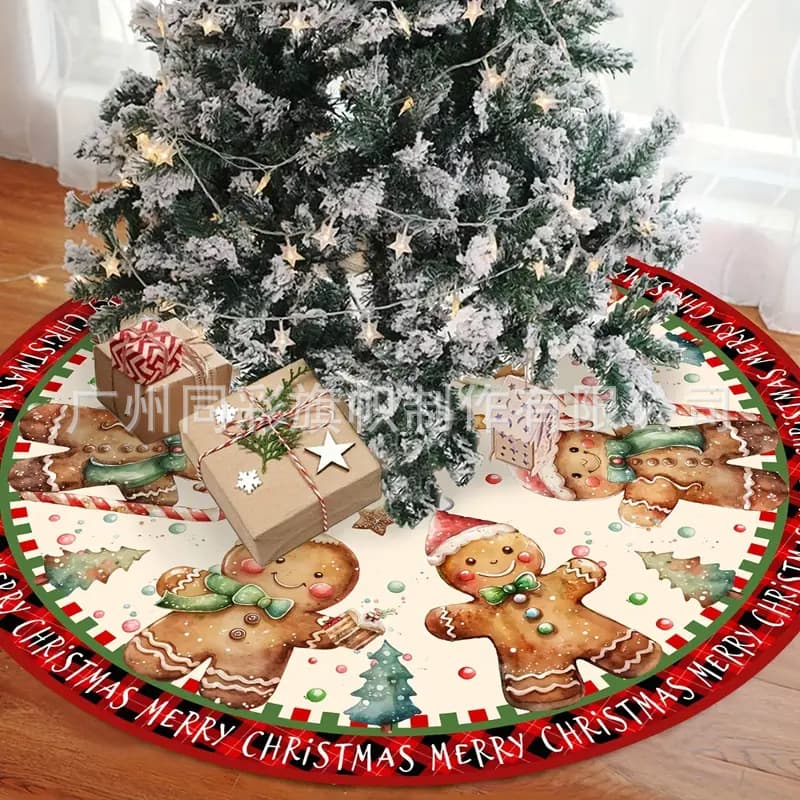 Cross-Border New Christmas Tree Skirt Tree Skirt Christmas Party Apron Tree Skirt Tree Mat Decoration Christmas Tree Base Mat