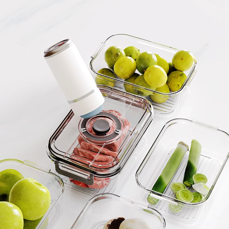 Electric vacuum box kitchen refrigerator fresh storage box moisture-proof storage box size set food sealing box