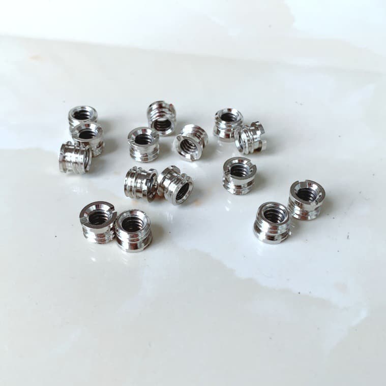 DSLR camera tripod head adapter screw, 1/4 to 3/8 screw and nut interface conversion screw