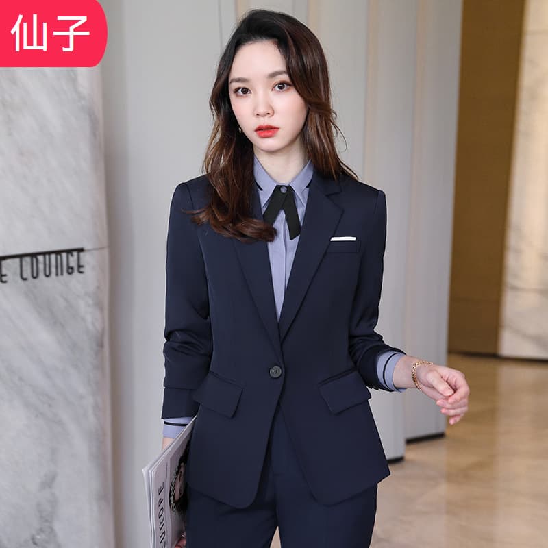 Spring and autumn black suit suit for female workplace college student interview formal professional suit work clothes manufacturer wholesale