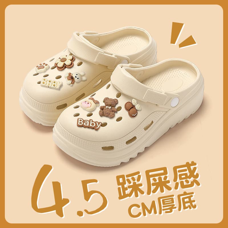2024 New Office Thick Sole Nurse Clog Style Summer Beach Open Toe Half Slippers Women Wholesale