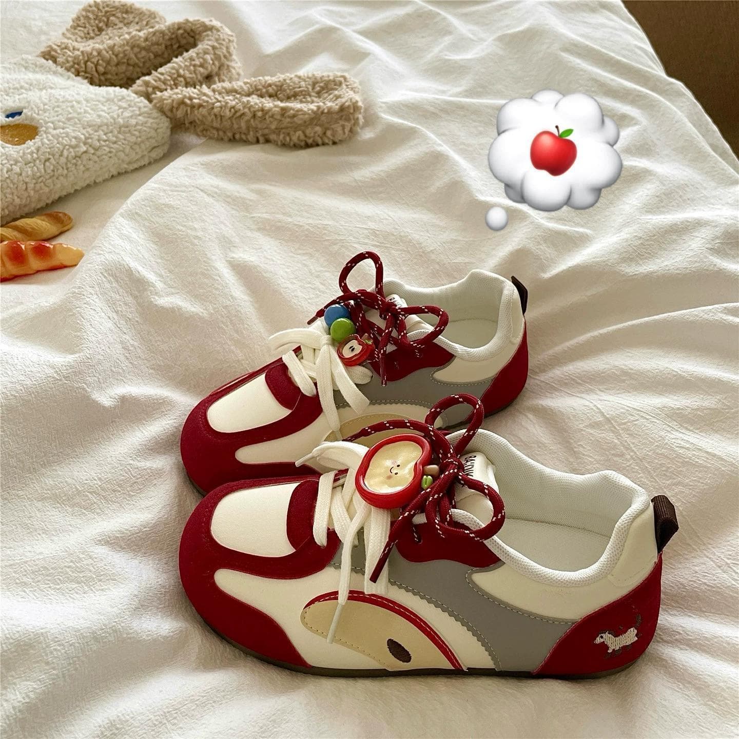 German Training Shoes for Women 2026 Autumn Red Apple White Sneakers Shoes Make Feet Look Small Board Shoes 88-7532 White Sneakers for Women
