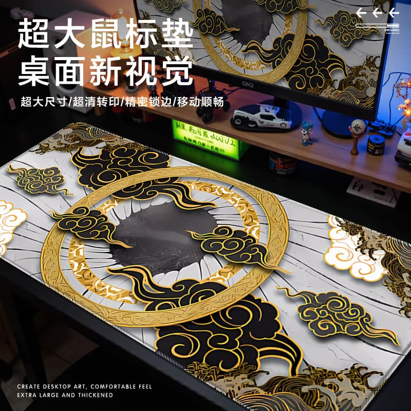 Chinese Style Large Mouse Pad Landscape Painting Keyboard Pad Office Desk Mat Computer Mouse Pad Dormitory Desk