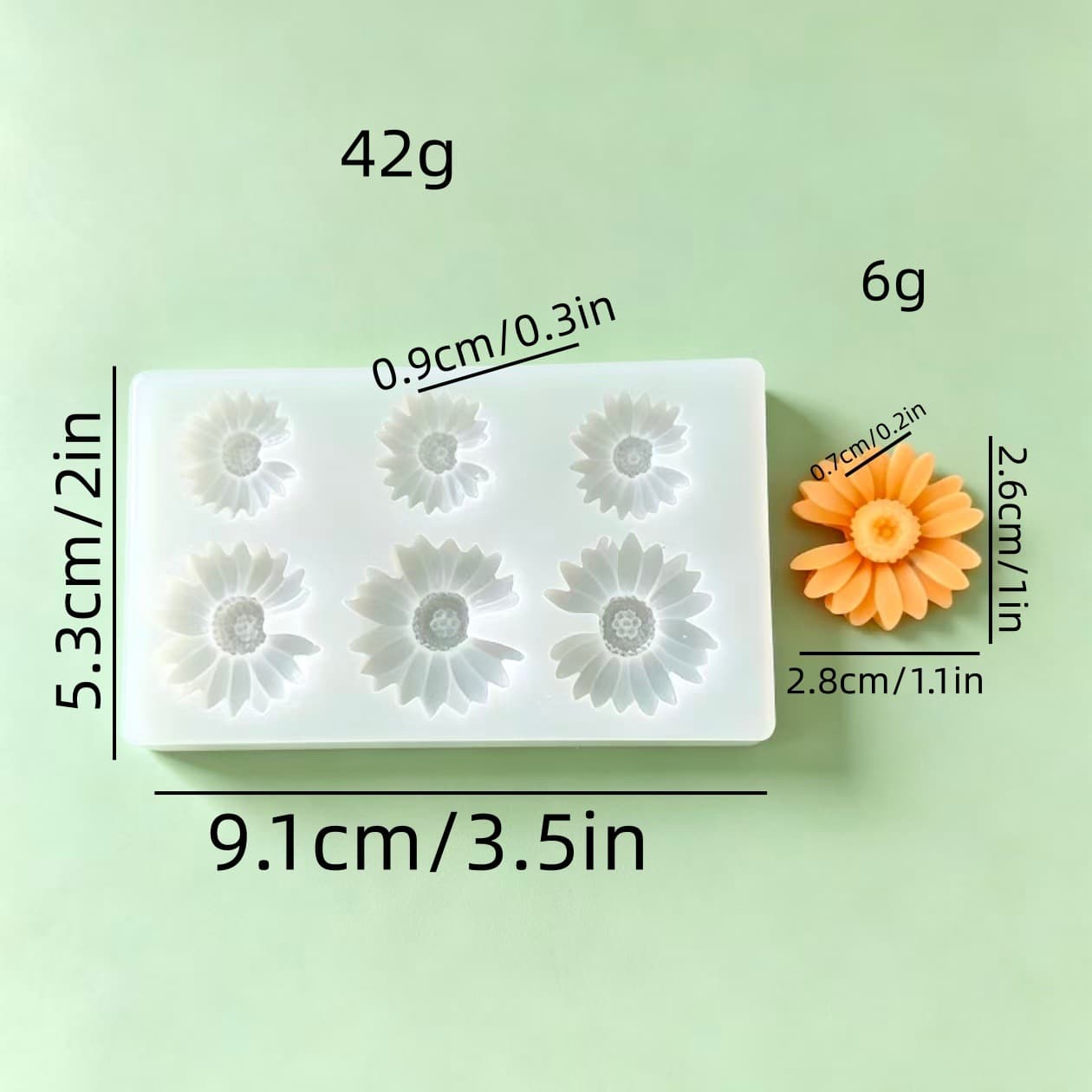 6-digit daisy silicone mold candle aromatherapy gypsum soap household candle ornaments silicone mold