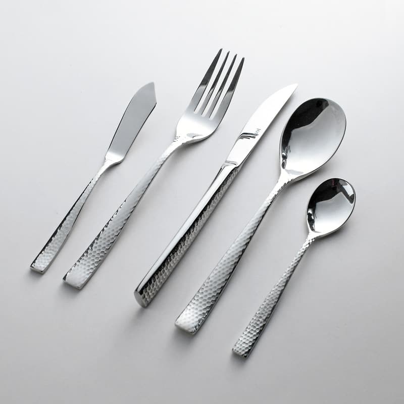 Hammered Thickened Stainless Steel Knife, Fork, Spoon, Butter Spatula, Hotel Restaurant Household Western Tableware Wholesale