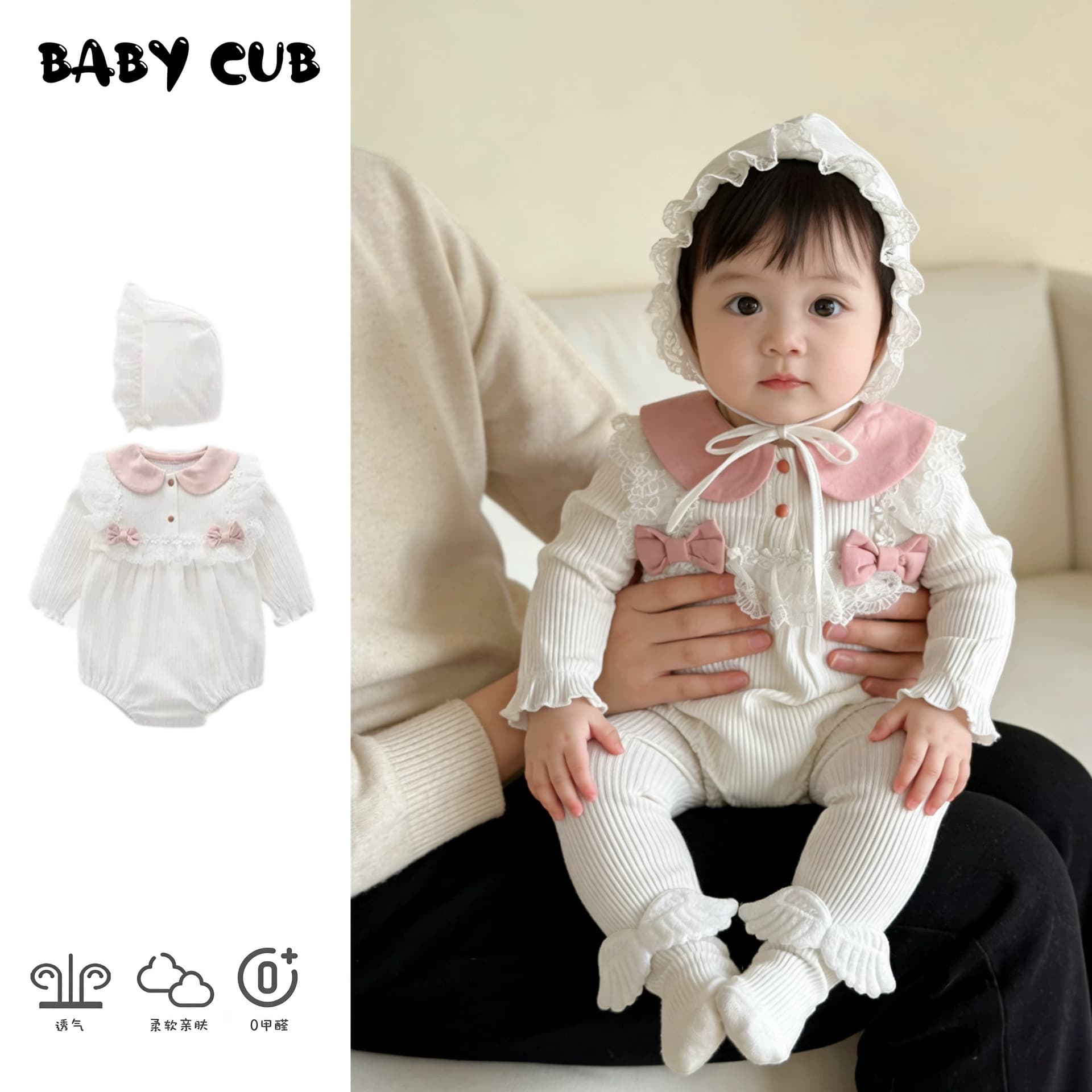 Baby fart clothes, spring and autumn newborn full moon hundred-day dress, super cute princess dress, baby girl onesie