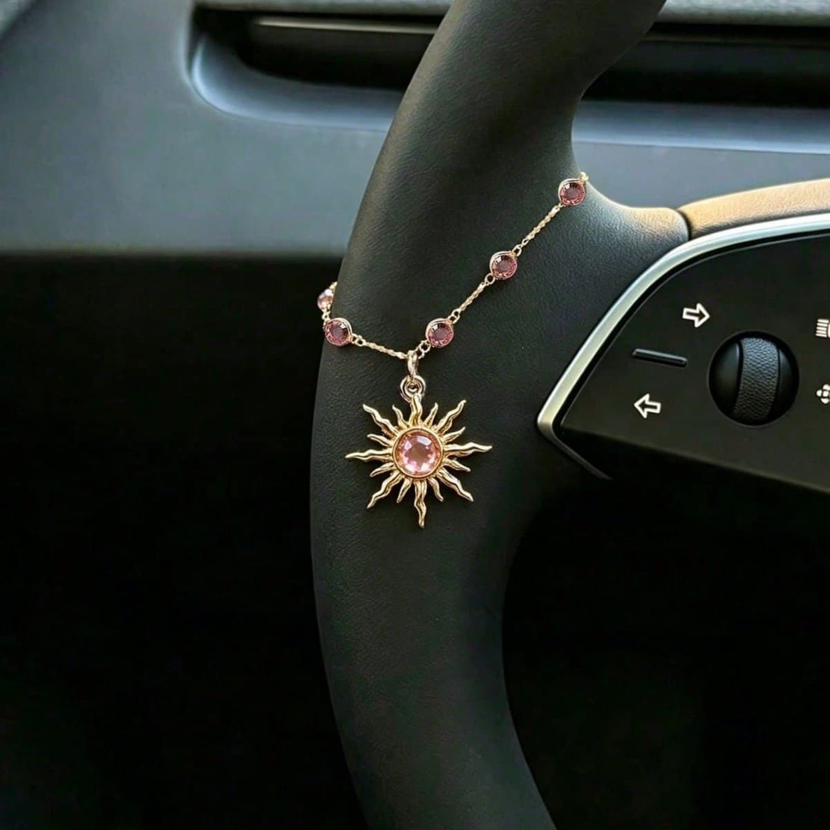 New Cross Steering Wheel Decoration Pendant Star Heart Car Hanging Ornament Auto Accessories