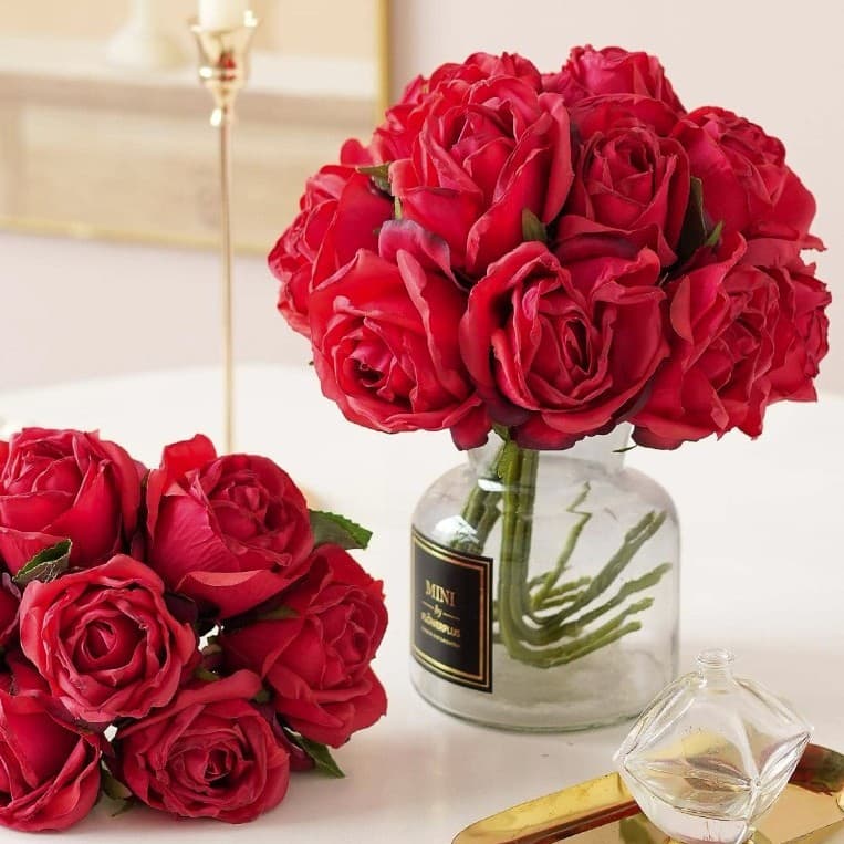 French hose rose simulation 7 Valentine's Day rose fake flowers for dining table home rose silk flower soft decoration simulation flower