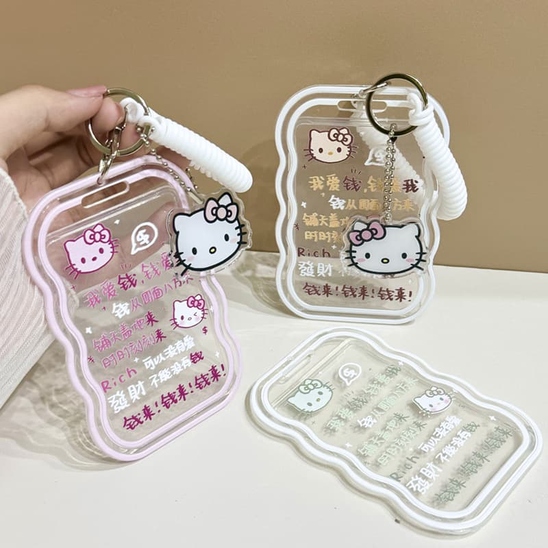 KT Love Money Student Campus Card Holder with Lanyard, Cute Work Badge Chest Card Case for Bus, Metro, Meal Card, Access Control