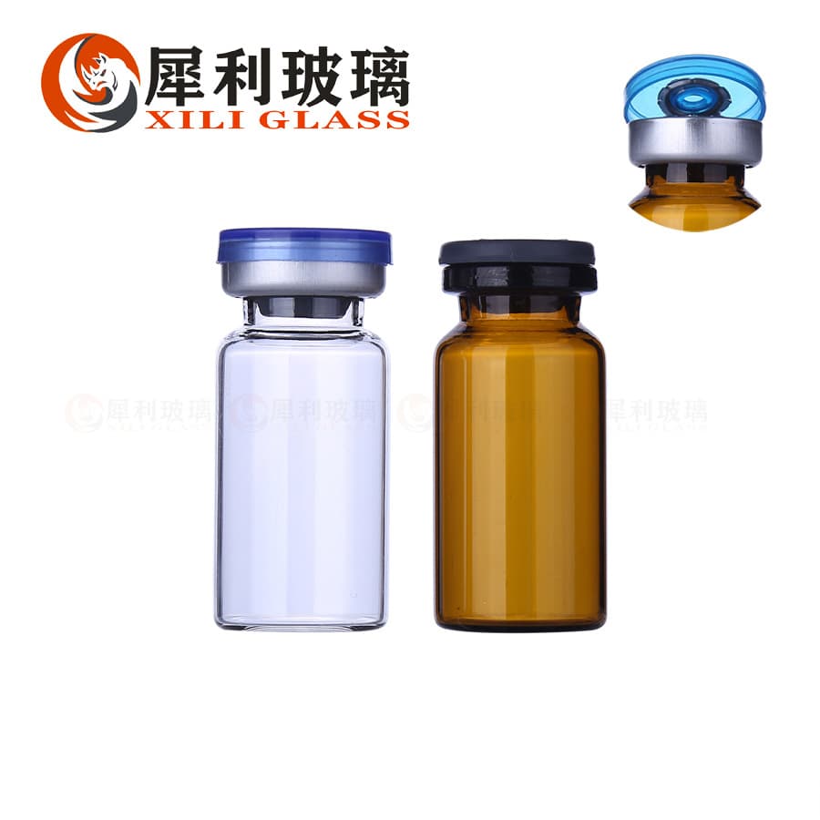 8ml Transparent Vial Controlled Freeze-dried Powder Bottle Amber Medical Aesthetic Packaging Medicinal Essence Concentrate Dispensing Bottle Ampoule