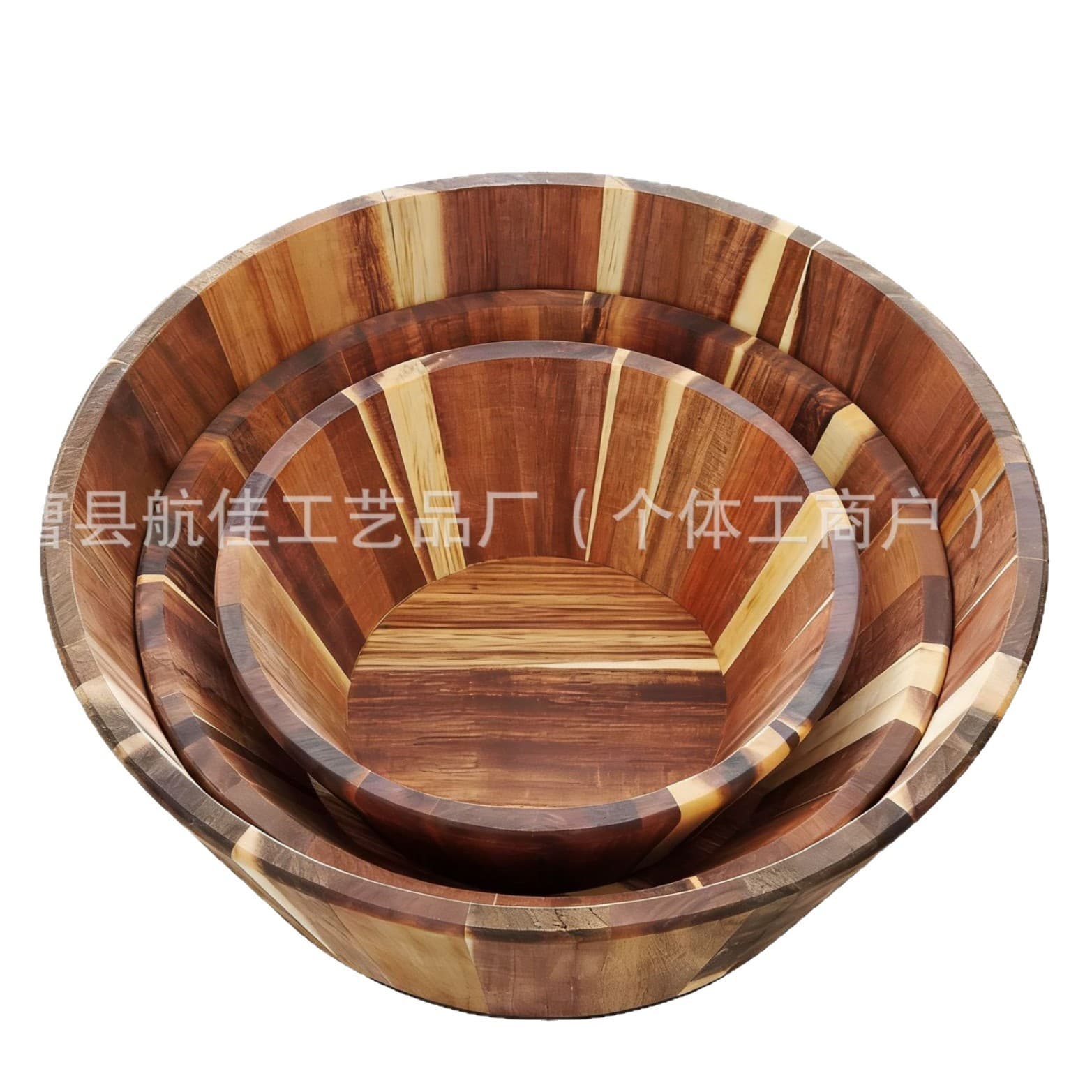 Cross-border Acacia Wood Salad Bowl Set, Solid Wood Fruit and Vegetable Bowls, Creative Wooden Light Meal Container for Home
