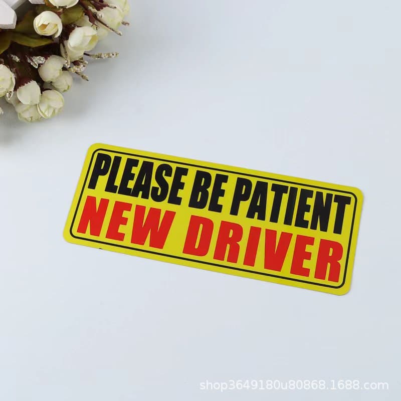 Foreign Trade English Car Novice Sticker, New Driver on the Road, Reflective Magnetic Novice Sticker