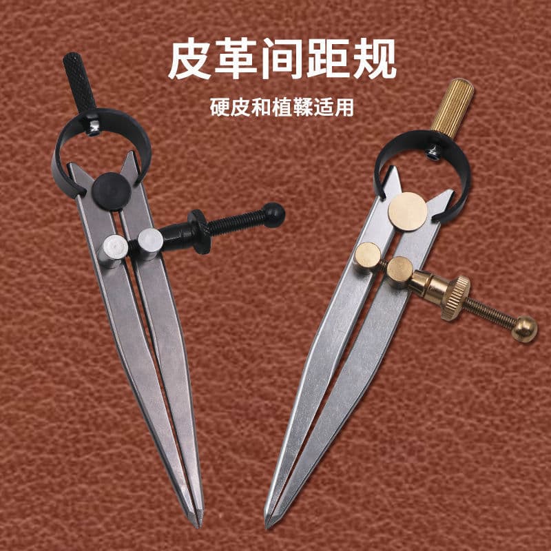Leather Spacing Gauge, Quick Adjustable Metal Marking Gauge, Edge Presser, DIY Leather Marking Tool