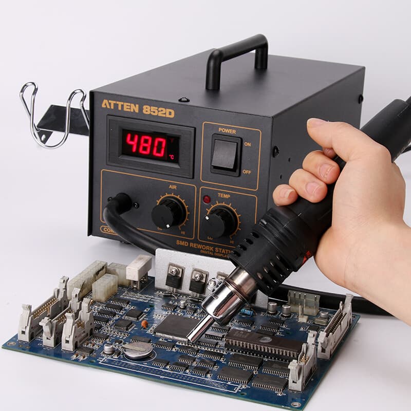 ATTEN AT852D Digital Hot Air Station Adjustable Temperature Hot Air Gun for Phone Repair Industrial Grade Desoldering Station