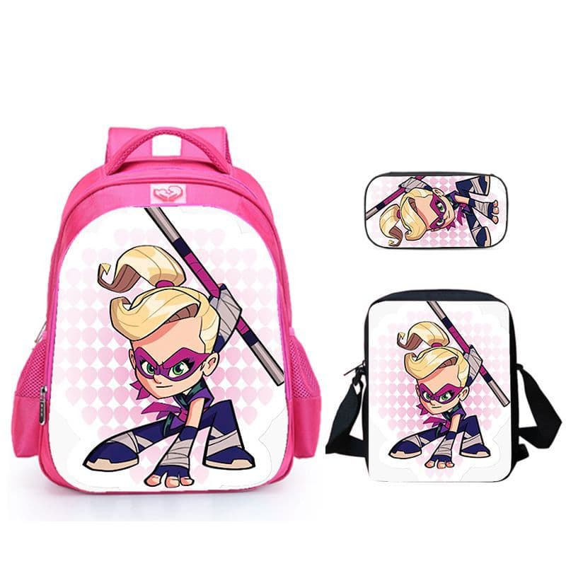 Cool School Combo for Kids Ninja Kidz Popular Three-Piece Set Children's Cartoon Backpack Crossbody Bag Pencil Case