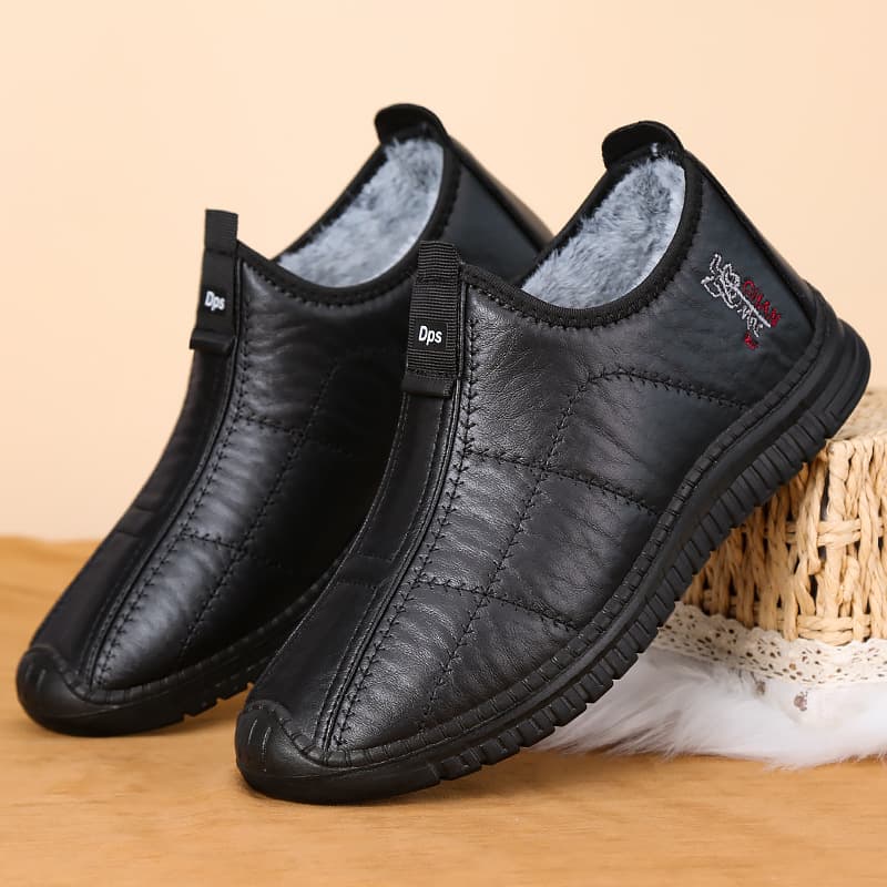 Large Size Cotton Shoes Men Winter Middle-Aged/Elderly Home Casual Cross-border Drop Shipping Men's Shoes Fleece-Lined Thickened Slip-on Snow Boots