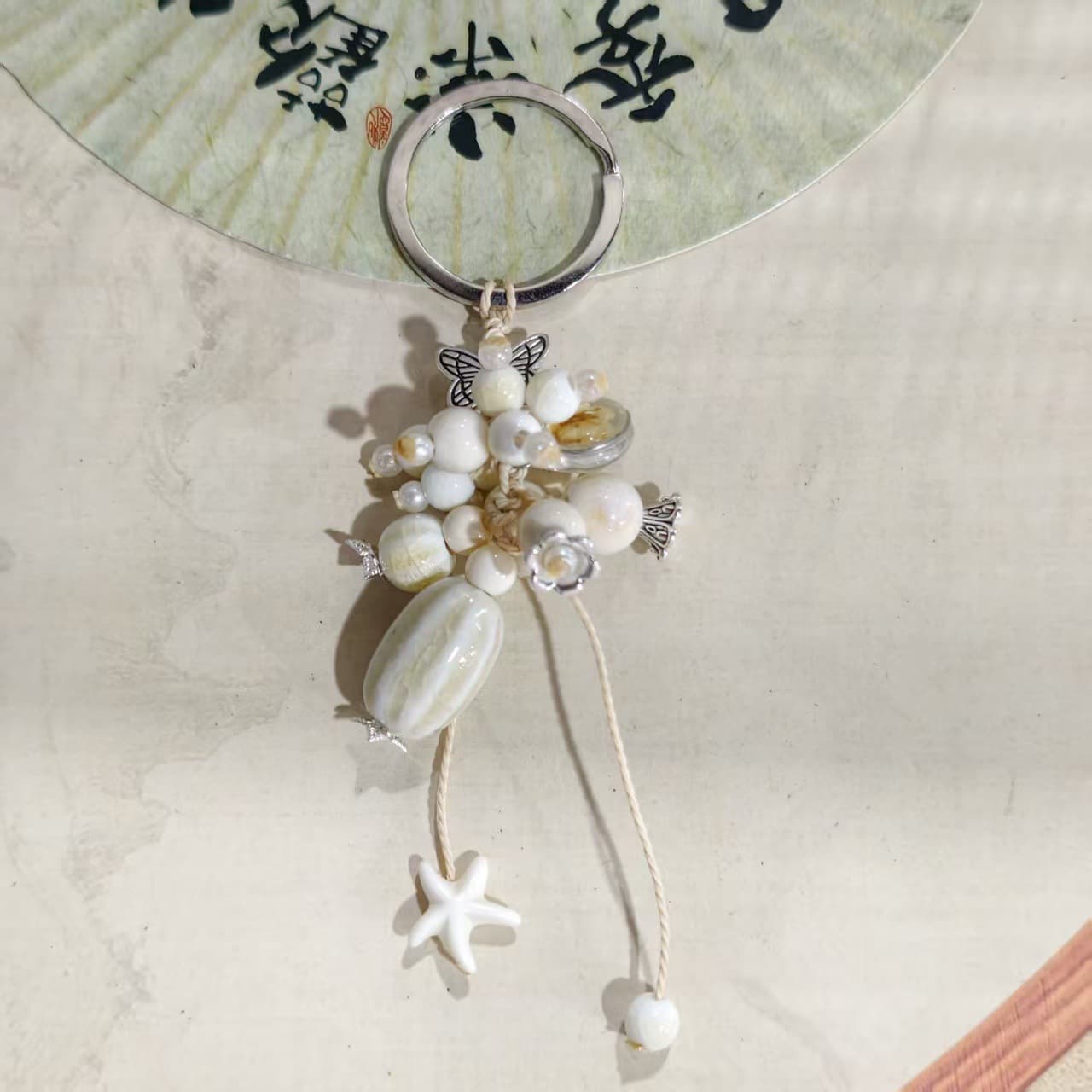 Jingdezhen Ceramic Gourd Keychain Ethnic Style Woven Bag Charm Artistic Night Market Stall Small Accessories Wholesale Stock