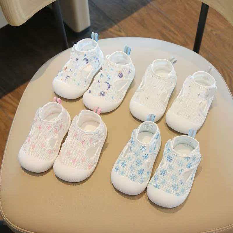 Cross-border Baby Toddler Shoes Anti-slip Mesh Upper Breathable Spring Summer Infant Shoes Soft Sole for Boys and Girls