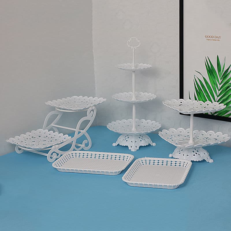 Dessert table display stand European-style three-tier fruit plate living room tea machine dried fruit candy plate display table cake stand