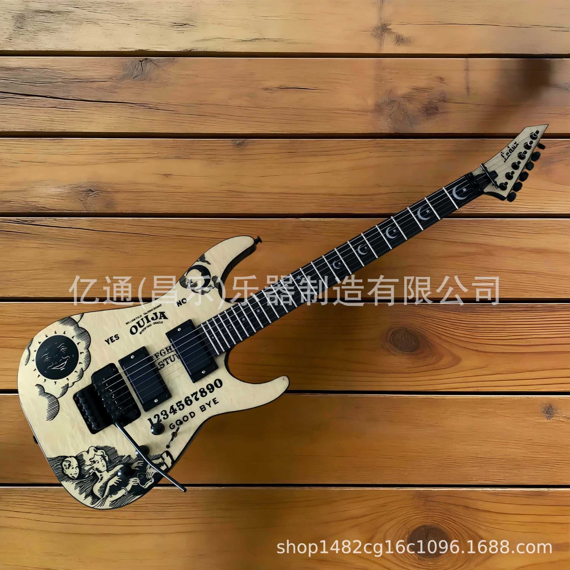 Ledux Dinky Style Natural High-End Cross-Border Ouija Double Rocking Solid Wood Color Electric Guitar