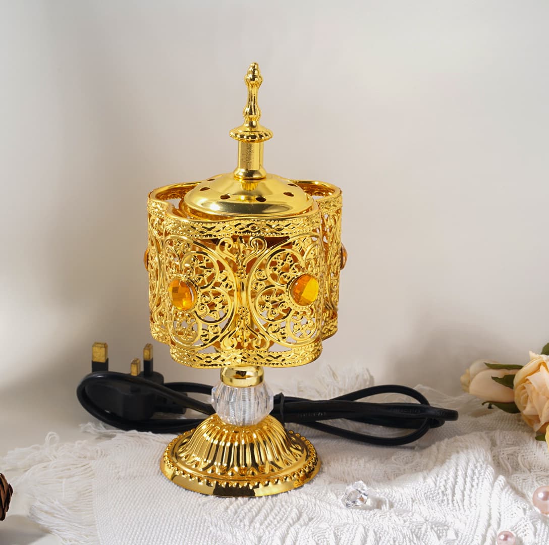 Electric Incense Burner Saudi Arabia Southeast Asia Arabic Metal Plug-in Aromatherapy Burner Sandalwood Incense Burner