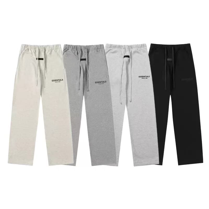Trendy brand FOG multi-line ESSENTIAL new letter trousers men's autumn and winter plus velvet casual loose straight casual pants