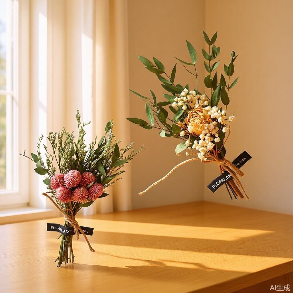 Natural Dried Mini Bouquet Mix: Baby's Breath, Bunny Tail, Real Dried Flowers Gift Box DIY Accessories Decoration Cross-Border