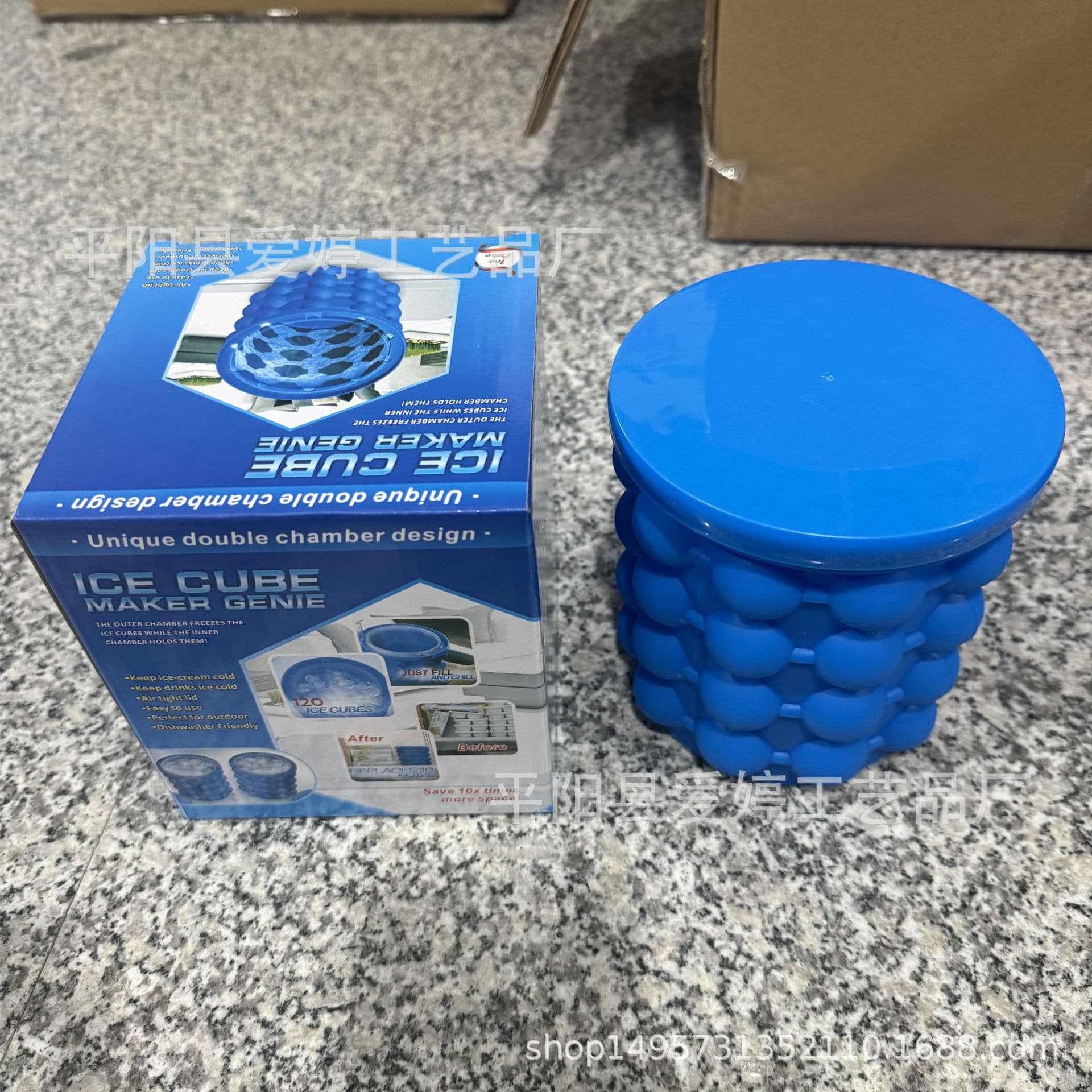 Cross-border in-stock silicone ice bucket ice-making cup silicone ice cube maker round large silicone ice wine bucket grid manufacturer