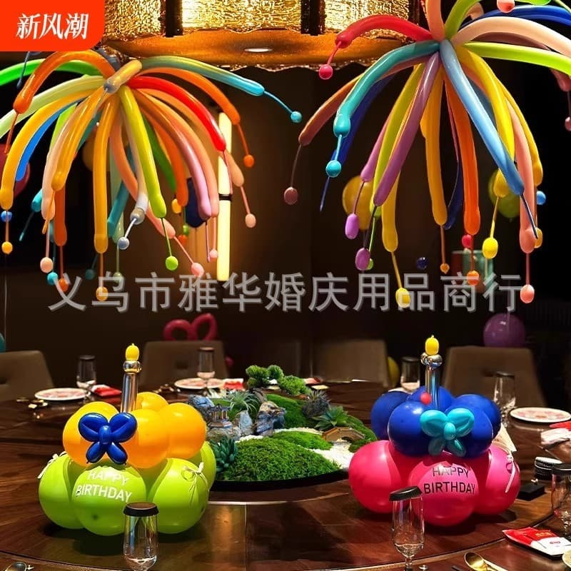 Trending Dopamine Firework Balloons Birthday Party Classroom Atmosphere Decoration for Kids 12th Birthday Scene Setup