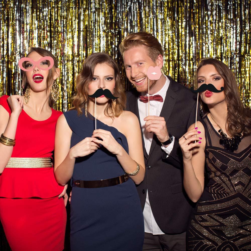 Wedding Funny Photo Booth Props Set for Wedding Party Decorations - Team Bride 40-Piece Set