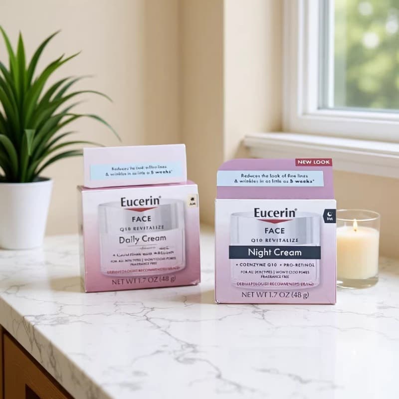 Cross-border bestseller Eucerin Pink Face Cream Q10 Moisturizing Nourishing Coenzyme Anti-wrinkle Day and Night Cream 48g