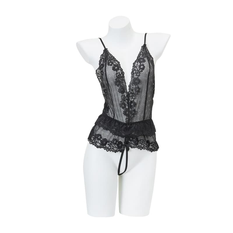 Lingerie Lace Plus Size Temptation Bodysuit Open Crotch Pajamas for Women Hot No-Removal Clothes QQNY Passion Set
