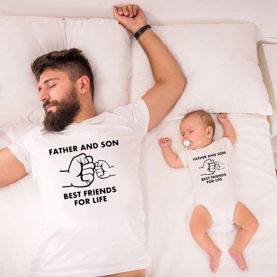 father and son best friend for life father and son wear father's day cross-border T-shirt