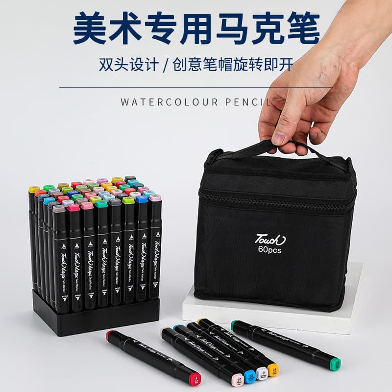 Marker Pen Set Wholesale 24 36 30 40 48 Colors Kids Hand-drawing Touch Dual Tip Painting Anime
