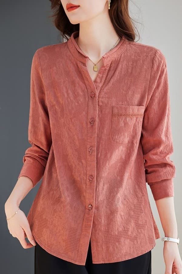 Exported French original cotton shirt, new spring and autumn style, women's shirt, plus size casual long-sleeved top