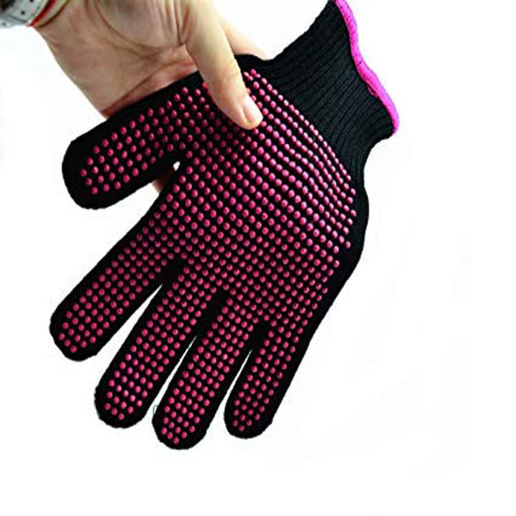 Cross-border high-temperature resistant hairdressing gloves with PVC dot silicone for curling and straightening, heat insulation