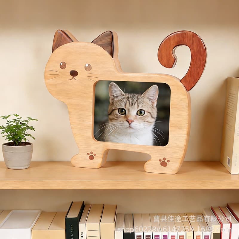 Cross-border Cartoon Cat Photo Frame Home Entryway Decorative Tabletop Pet Growth Memorial Photo Frame Couple Photo Frame Gift