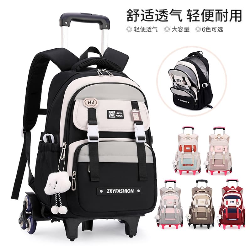 New Japanese-Style School Bag Large Capacity Casual Student Trolley Backpack Versatile Shoulder Bag for Middle School