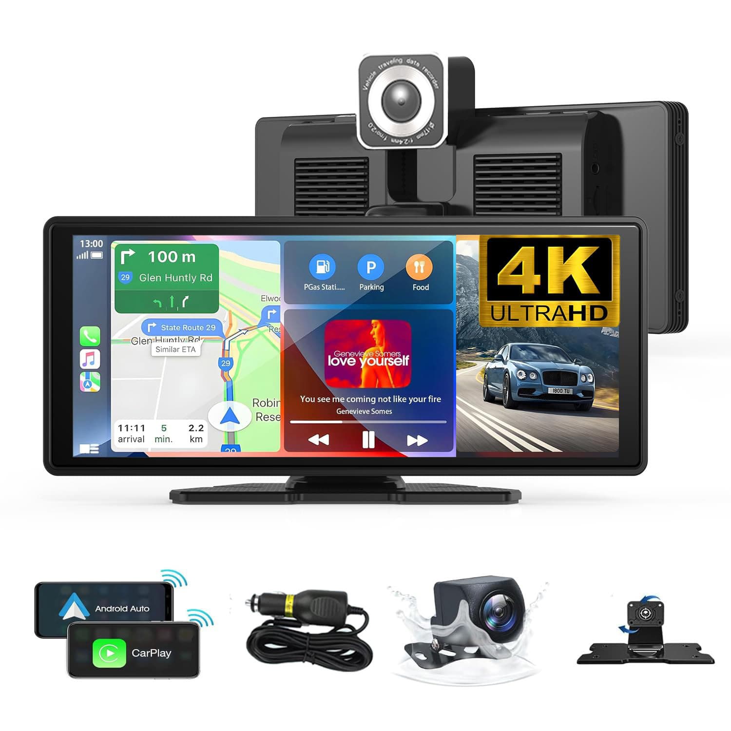 10.26-inch CarPlay Recorder Smart Screen MP5 Navigation Phone Projection Dash Cam