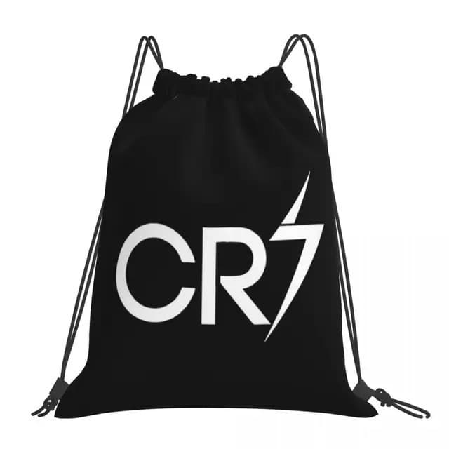New CR7 theme drawstring pocket Ronaldo student large capacity high-end drawstring bag polyester wear-resistant storage bag wholesale