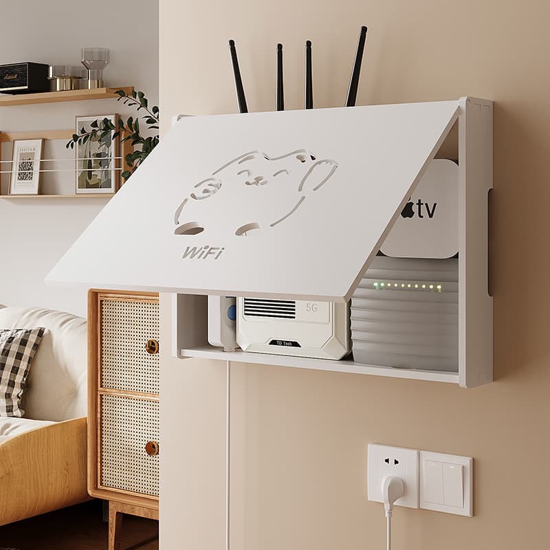 Multimedia shielding box, living room wireless router, meter box, storage box, wall-mounted no-drill decorative painting cable box